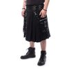 Afbeelding van Chemical Black | Punk Kilt Calle, met geplooid rokdeel gespen, D-ringen en eyelets