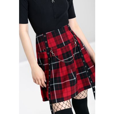 Foto van Hell Bunny | Mini rok Brody, zwart rode tartan