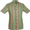 Afbeelding van Chenaski | Overhemd korte mouw, Stripes, creme mint zwart rood