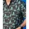 Afbeelding van Run & Fly | Overhemd met korte mouw Green Seas print, met octopus