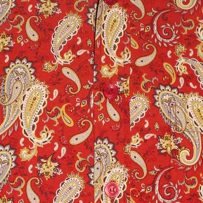 Foto van Chenaski | overhemd Seventies Paisley oranje, grijs, creme