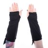 Afbeelding van Heartless | Armwarmers Luna met corsetlint en zwart wit batcat