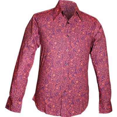 Foto van Chenaski | overhemd Outlined Paisley lilac, rose print