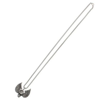 Foto van Zacharia | Halsketting rhodium met gevleugelde schedel hanger