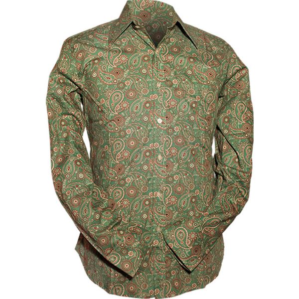 Chenaski | Overhemd 70's Paisley old green