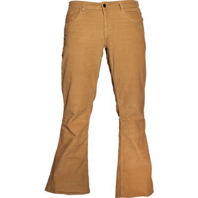 Chenaski | Ribcord retro broek sand beige, wijde pijp