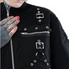 Afbeelding van Poizen Industries | Goth-Punk shirt Bates met gespen, ringetjes en ritsen