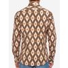 Afbeelding van ATO Berlin | Soepel overhemd Tamuza met Cognac Beige retro patroon, biokatoen