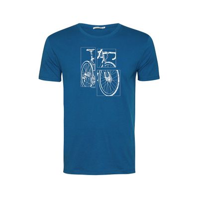 Foto van Green Bomb | T-shirt Bike cut guide, blauw bio katoen