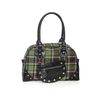 Afbeelding van Banned | Gothic punk schoudertas groen roze tartan