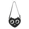Afbeelding van Banned | Kawaii gothic Nocturnal Feline hartvormige schoudertas met ogen en oortjes