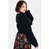 Afbeelding van Jawbreaker | Oversized zwarte cardigan met grote rode rozen borduursel