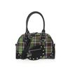 Afbeelding van Banned | Gothic punk schoudertas groen roze tartan