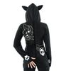 Afbeelding van Heartless | Hoody Game over met rits, capuchon met oren en game-katten print