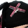 Afbeelding van Cup Cake Cult | Punk muts Rini met roze tartan konijnen oren en ketting
