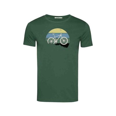 Foto van Green Bomb | T-shirt Bike downhill, bottle green bio katoen