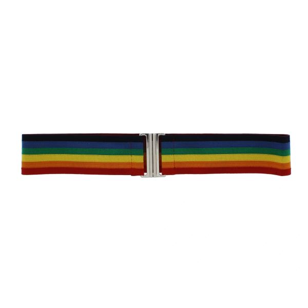Zacharia | Regenboog elastiek riem met sluitklip 