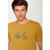 Afbeelding van Green Bomb | T-shirt Bike uptown, oker geel bio katoen