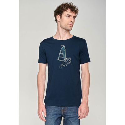 Foto van Green Bomb | T-shirt Lifestyle Windsurf, navy blauw bio katoen