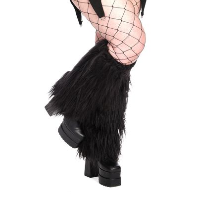 Foto van Banned | Zwarte Buffy Fuzzy beenwarmers