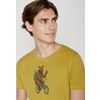 Afbeelding van Green Bomb | T-shirt Animal bear bike, geel bio katoen