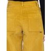 Afbeelding van ATO Berlin | Hoge taille broek Lacy, warm geel fluweel met wijde pijpen