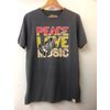 Afbeelding van S-Ponder | Heren T-shirt Peace Love Music, anthracite