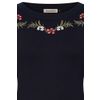 Afbeelding van Banned | Romantische blauwe trui Carla, met ballon mouwen en bloemen borduursels