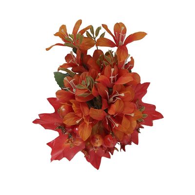 Foto van Collectif | haarbloem en broche Lucille, oranje bloem