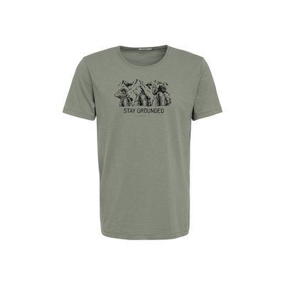 Foto van Green Bomb | T-shirt animal stay grounded, groen bio katoen