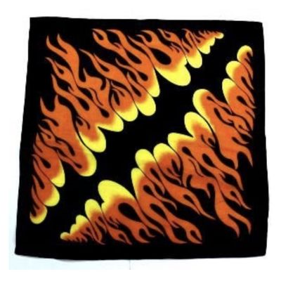 Foto van Zacharia | Bandana zwart met grote oranje vlammen