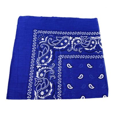 Onkar | Bandana haarband en sjaal met paisley patroon, Royal Blue