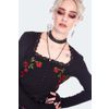 Afbeelding van Jaw breaker | Corset-top Night rose met geborduurde rozen