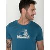Afbeelding van Green Bomb | T-shirt Bear canoe, tidal blue bio katoen