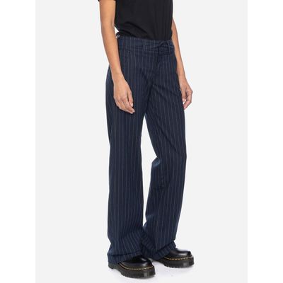 Foto van ATO Berlin | Pantalon Lilia, blauw met beige pinstripe