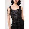 Afbeelding van Hell Bunny | Gothic zwarte pinstripe mini jurk Harley, met corset details