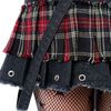 Afbeelding van Heartless | Mini rok punkstijl, Tiama zwarte denim en rode tartan