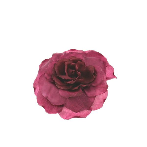 Zacharia | Grote Magenta rode roos aan elastiek en brochespeld 