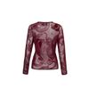 Afbeelding van Hell Bunny | Gothic top Cobra Charmer van burgundy mesh met slangen flockprint