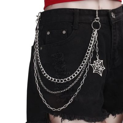 Foto van Zacharia | 3 dubbele zilver-heupketting met spinnenweb en clips
