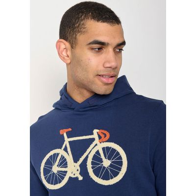 Foto van Green Bomb | Hoodie Bike Fluffy, navy blauw bio katoen