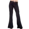 Afbeelding van Run & Fly | Jaren '70 donkere bellbottom jeans met gele stiksels, hoge taille 