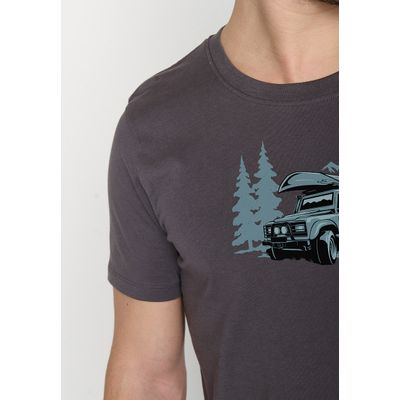 Foto van Green Bomb | T-shirt Nature getaway, grijs bio katoen