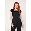 Afbeelding van Hell Bunny | Ruimvallende Dungarees zwart met witte pinstripe