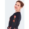 Afbeelding van Voodoo Vixen | Zwarte cardigan met luxe bloemen borduursels
