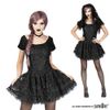 Afbeelding van Sinister | Minirok Lolita, met zwarte kanten laagjes met strikjes en roosjes