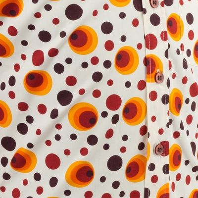 Foto van Chenaski | overhemd Seventies Dots and Spots Orange