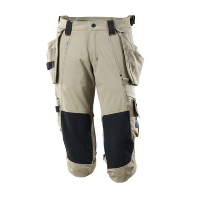 Driekwart broek, spijkerzakken, stretch | 17049-311 | 055-lichtkhaki