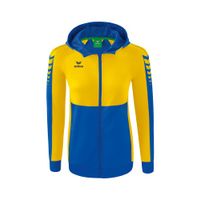 ERIMA Six Wings trainingsjack met capuchon Dames | new royal/geel | 1032221