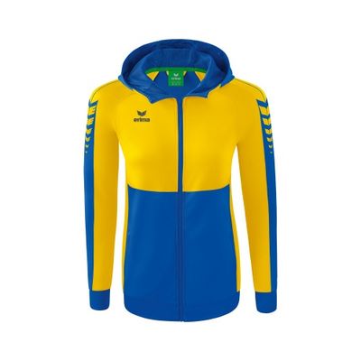 Foto van ERIMA Six Wings trainingsjack met capuchon Dames | new royal/geel | 1032221